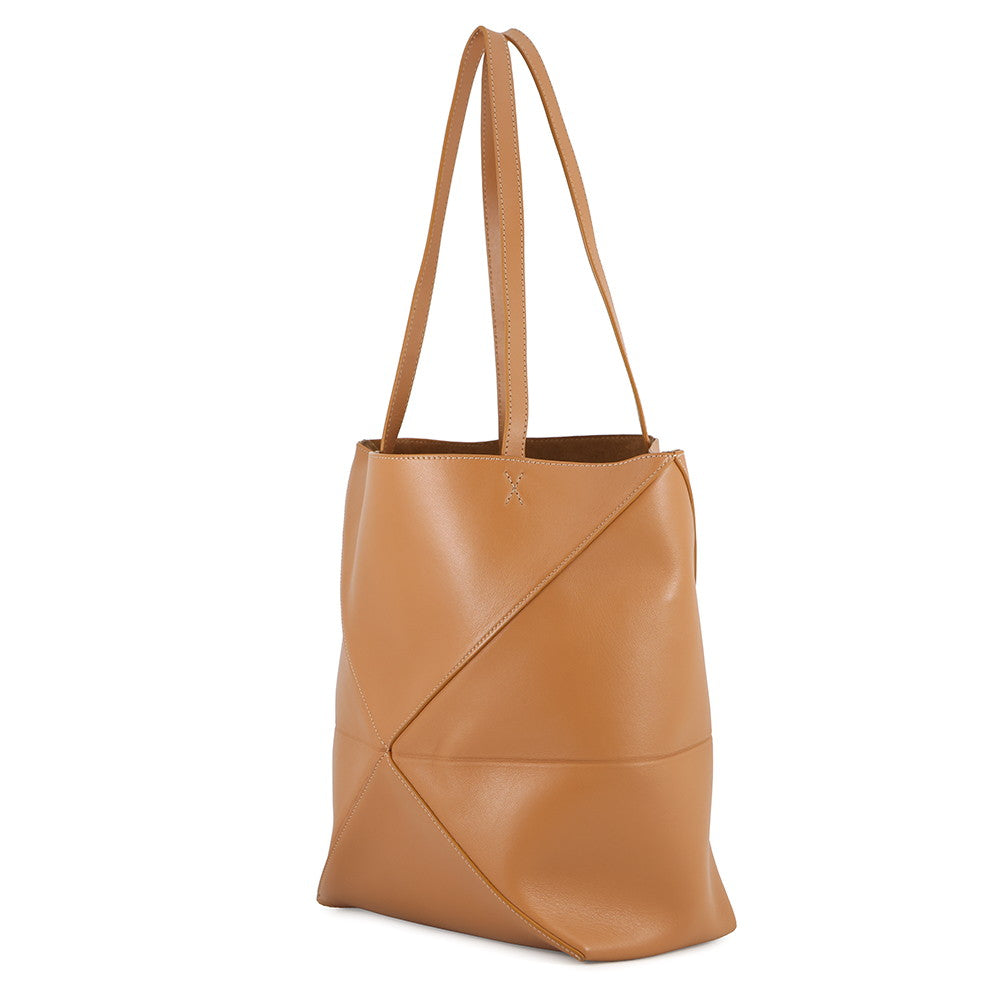 LOEWE puzzle fold tote warm dessertA657G50X01 Shiny Calf Leather Size Medium