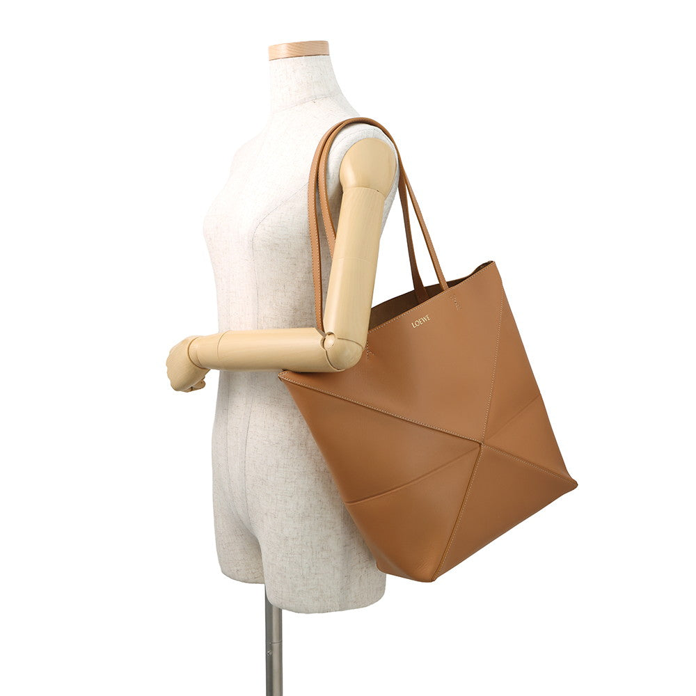 LOEWE puzzle fold tote warm dessertA657G50X01 Shiny Calf Leather Size Medium