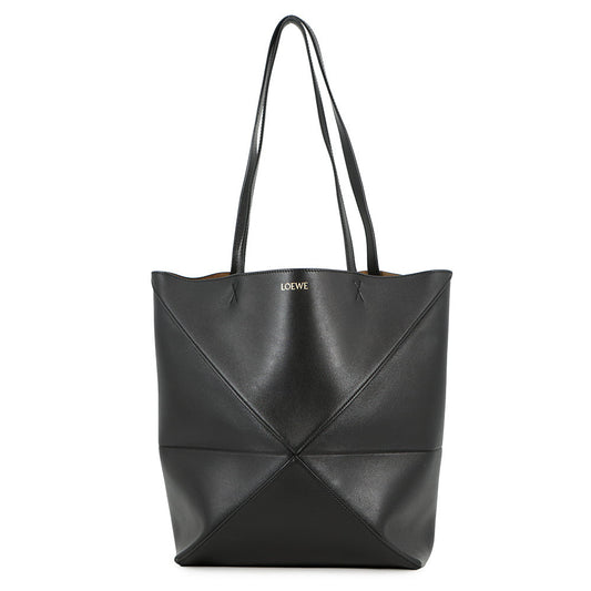 LOEWE puzzle fold tote BlackA657G50X01 Shiny Calf Leather Size Medium