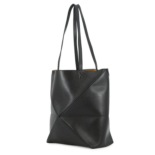 LOEWE puzzle fold tote BlackA657G50X01 Shiny Calf Leather Size Medium
