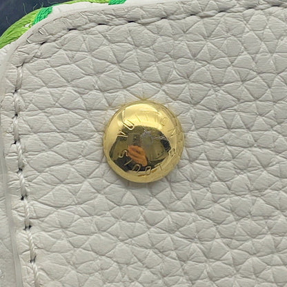 LOUIS VUITTON Capucines Green/WhiteM59879 Taurillon Leather Textile Size MINI
