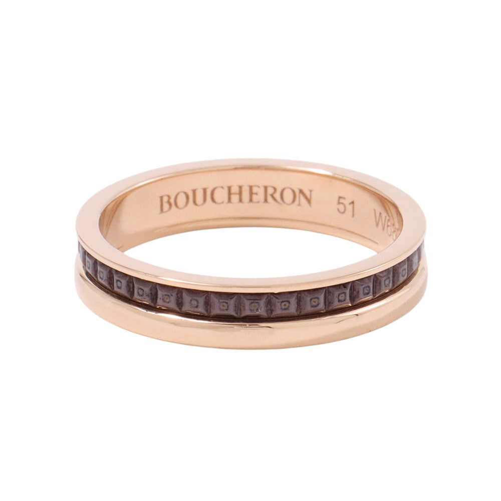 Boucheron Quatre Classic Ring Half Size 51/#11JAL00175/JAL0017551 K18PG K18YG BrownPVD