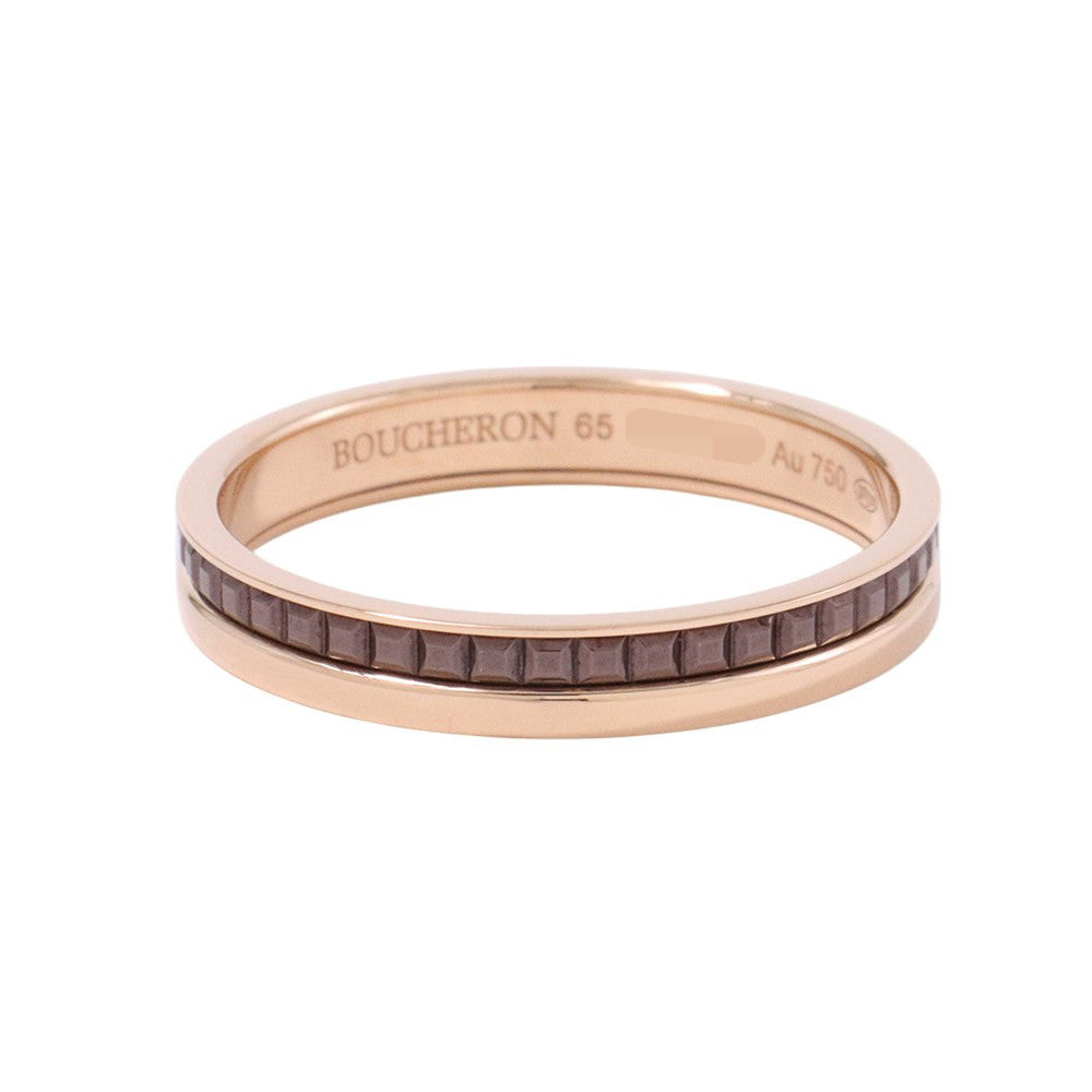 Boucheron Quatre Classic Ring Half Size 65/#25JAL00175/JAL0017565 K18PG K18YG BrownPVD