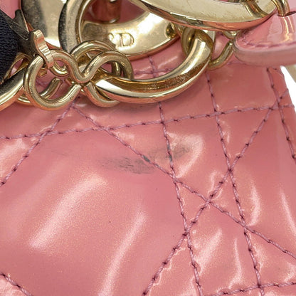 Dior Lady Dior 2Way Handbag Antique pinkM0505OWCB_M77P Patent Leather Size Mini