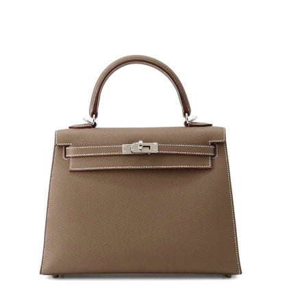 HERMES Kelly Sellier Etoupe Epsom Size 25