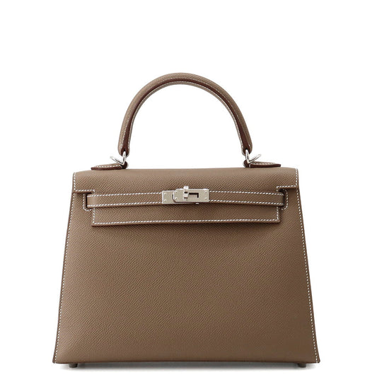 HERMES Kelly Sellier Etoupe Epsom Size 25