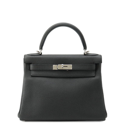 HERMES Kelly Black Togo Leather Size 28