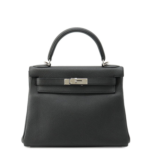 HERMES Kelly Black Togo Leather Size 28