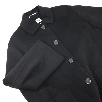 HERMES Double-faced wrap coat Size 34 Black Cashmere100%
