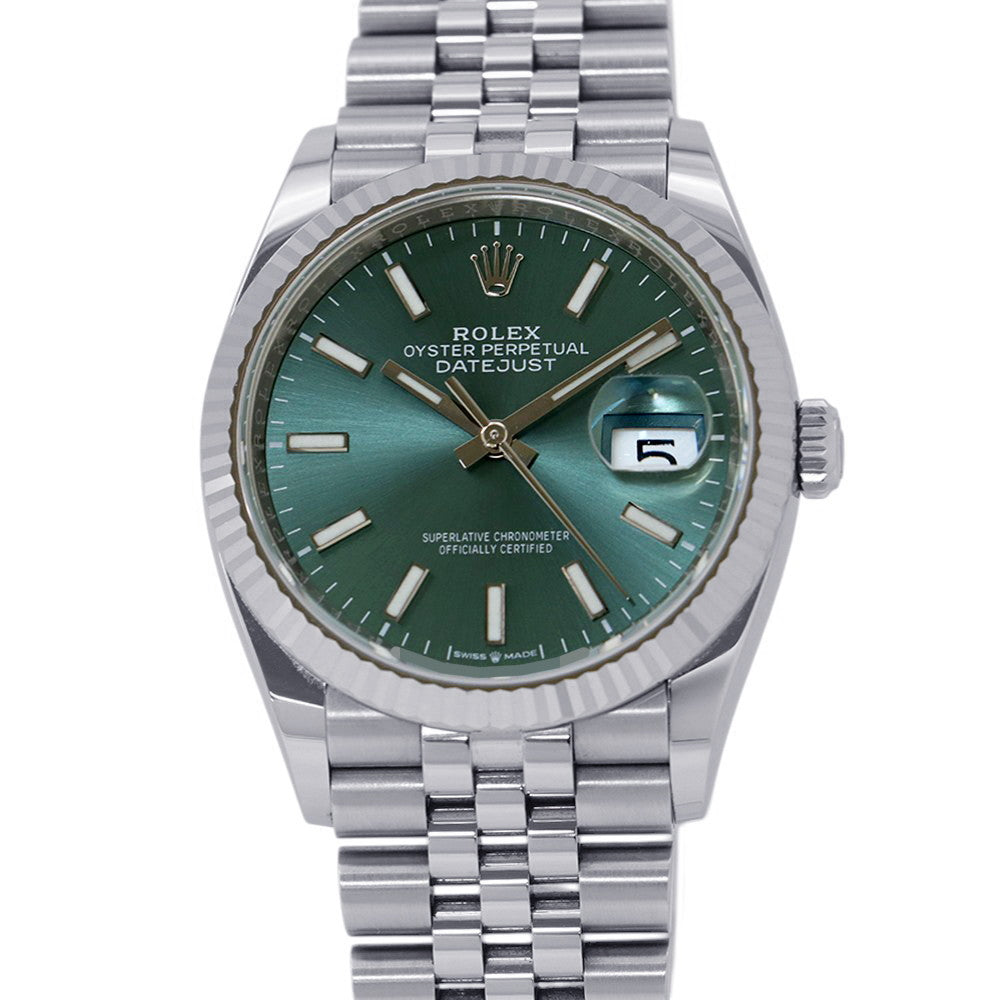 ROLEX Datejust W36mm Stainless Steel K18WG Mint Green Dial126234