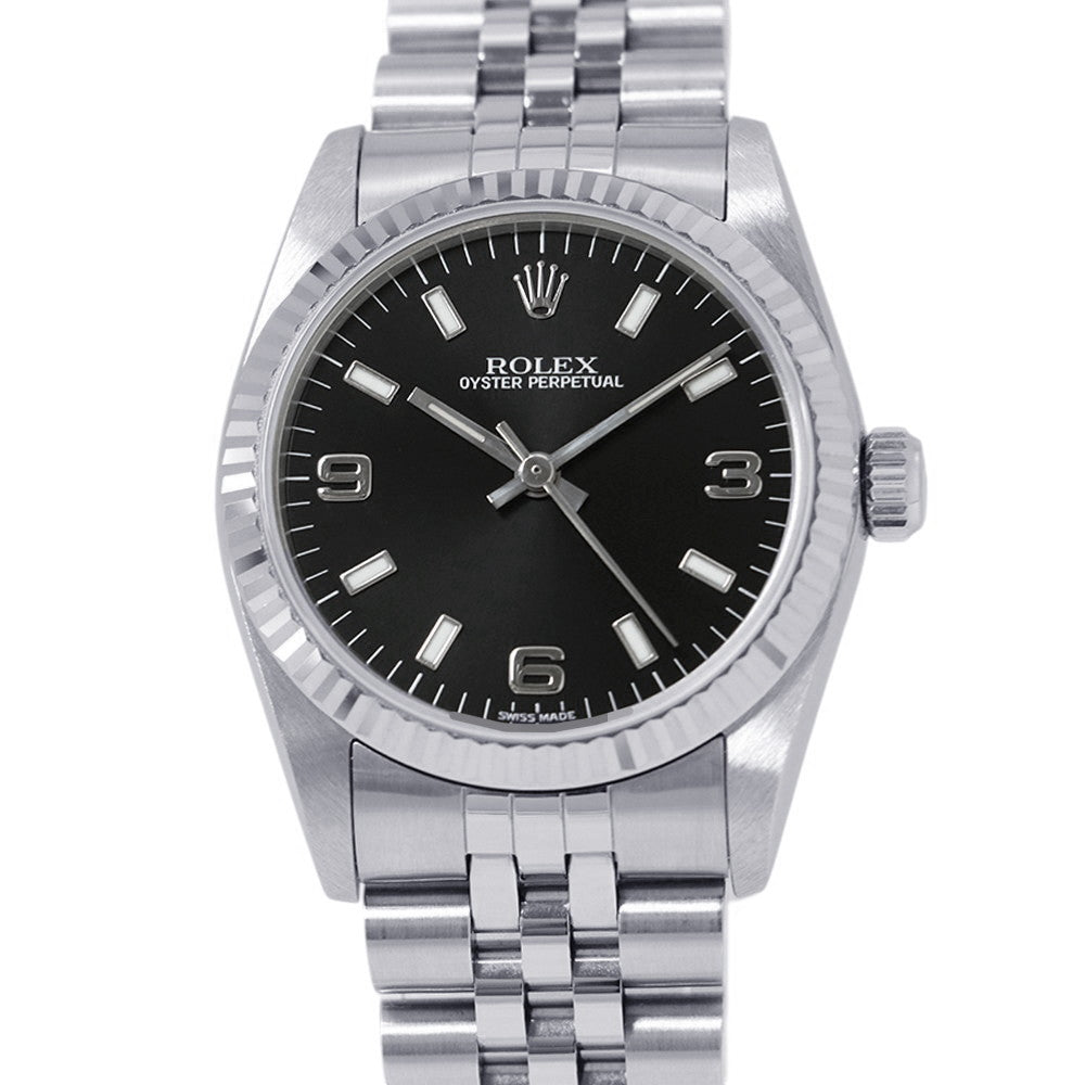 ROLEX Oyster Perpetual W31mm Stainless Steel K18WG Black Dial67514