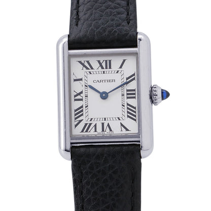 CARTIER tank mast SM W22mm×H29.5mm Stainless Steel Leather Silver DialWSTA0042