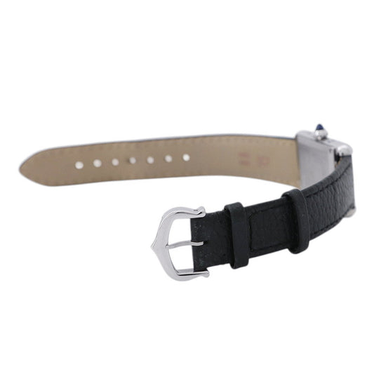 CARTIER tank mast SM W22mm×H29.5mm Stainless Steel Leather Silver DialWSTA0042