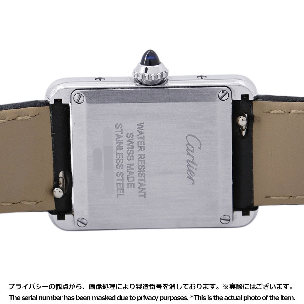 CARTIER tank mast SM W22mm×H29.5mm Stainless Steel Leather Silver DialWSTA0042