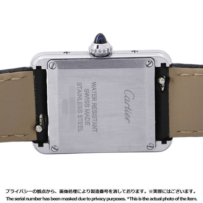 CARTIER tank mast SM W22mm×H29.5mm Stainless Steel Leather Silver DialWSTA0042