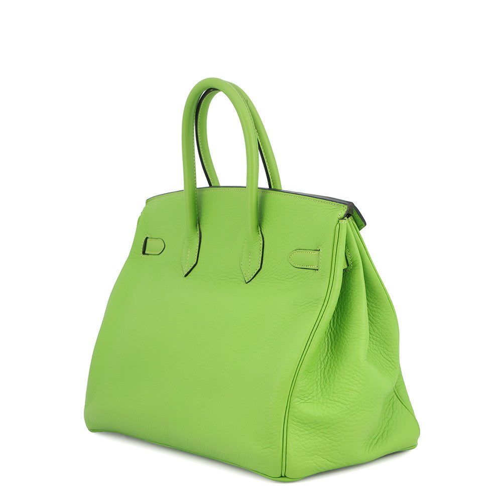 HERMES Birkin Apple Green Taurillon Clemence Size 35