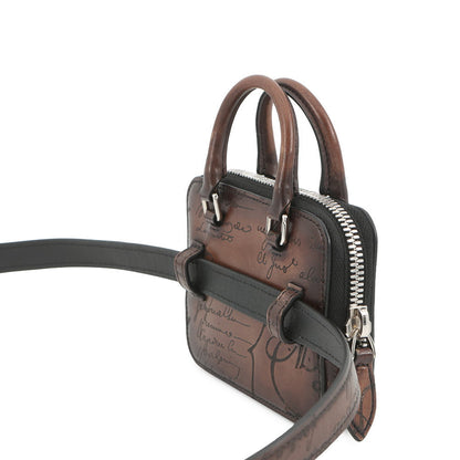Berluti Anne Jules Nano Scritto Swipe Leather Pouch Brown Leather