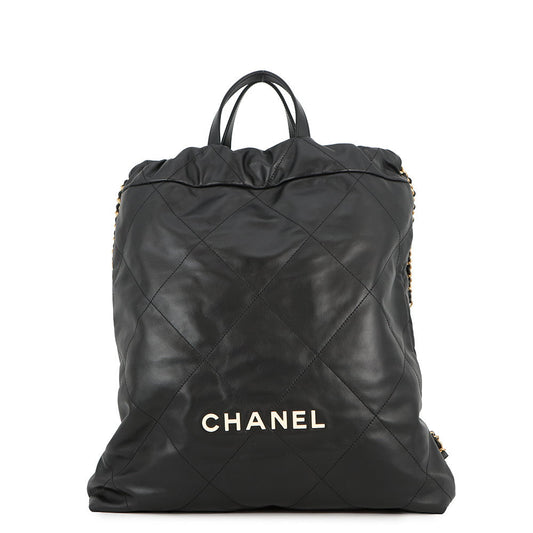 CHANEL CHANEL22 Backpack BlackAS3313 Leather Size Large