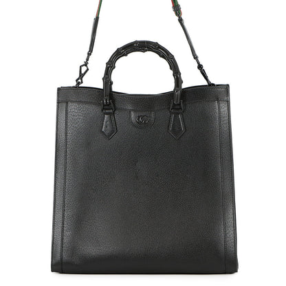 GUCCI Diana Bamboo 3WAY Bag Black703218 Leather Size Large