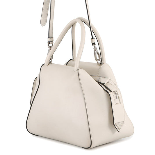 PRADA Supernova 2WAY Bag White1BA365 Leather Size Medium