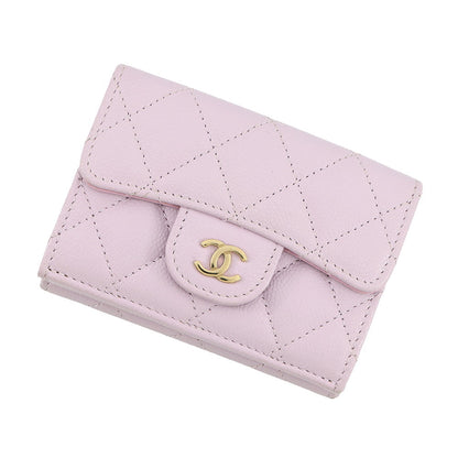 CHANEL Matelasse Compact Wallet Light PurpleAP0230 Caviar Leather