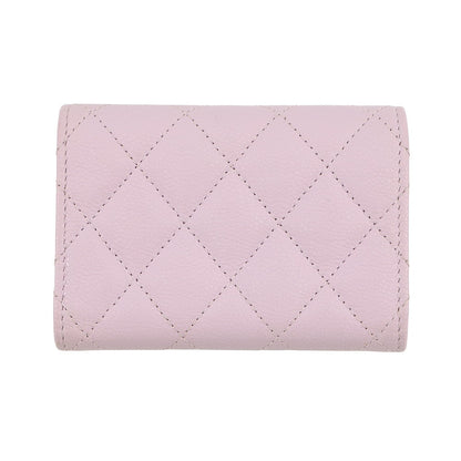 CHANEL Matelasse Compact Wallet Light PurpleAP0230 Caviar Leather