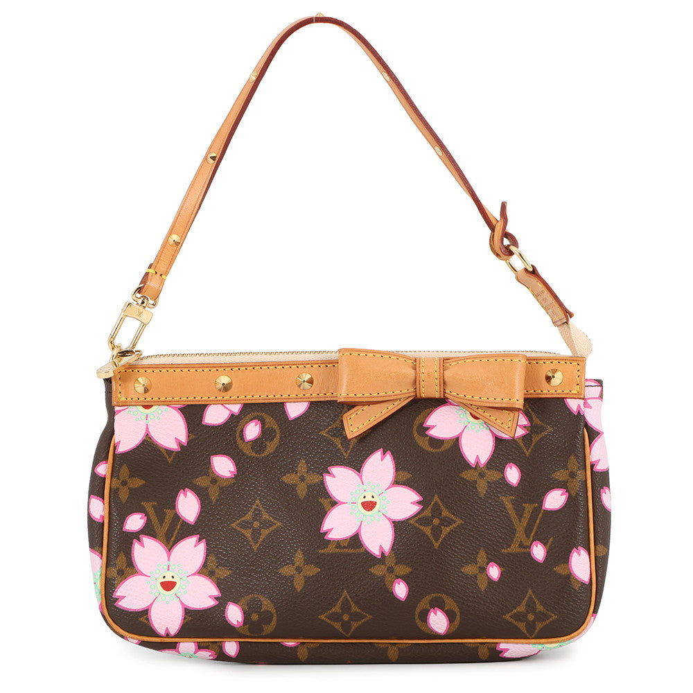 LOUIS VUITTON Pochette Accessoires Brown/PinkM92006 Monogram Cherry Blossom
