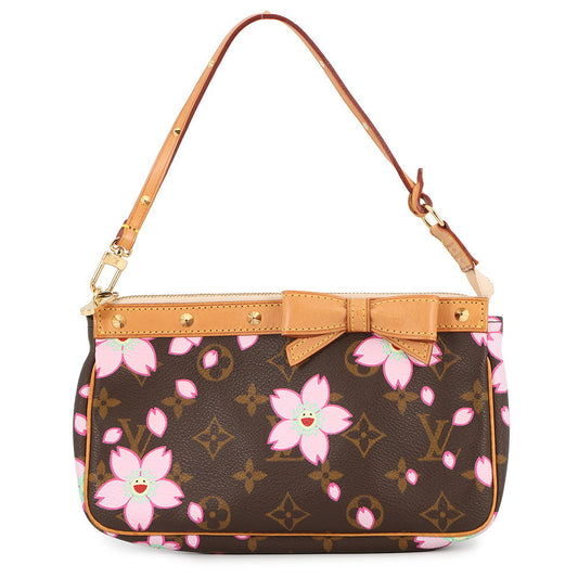 LOUIS VUITTON Pochette Accessoires Brown/PinkM92006 Monogram Cherry Blossom