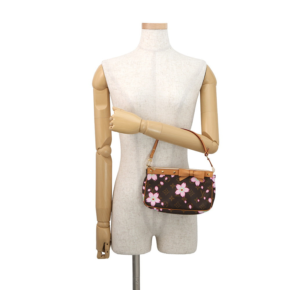 LOUIS VUITTON Pochette Accessoires Brown/PinkM92006 Monogram Cherry Blossom