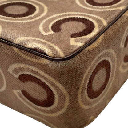 CHANEL COCO Flap Handbag Beige/Brown Velour
