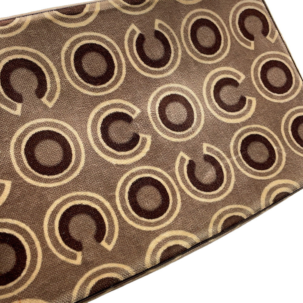 CHANEL COCO Flap Handbag Beige/Brown Velour