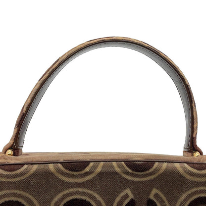 CHANEL COCO Flap Handbag Beige/Brown Velour