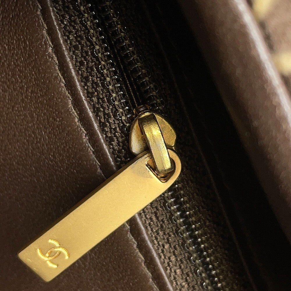 CHANEL COCO Flap Handbag Beige/Brown Velour