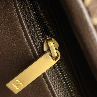 CHANEL COCO Flap Handbag Beige/Brown Velour