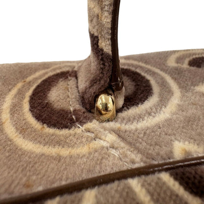 CHANEL COCO Flap Handbag Beige/Brown Velour