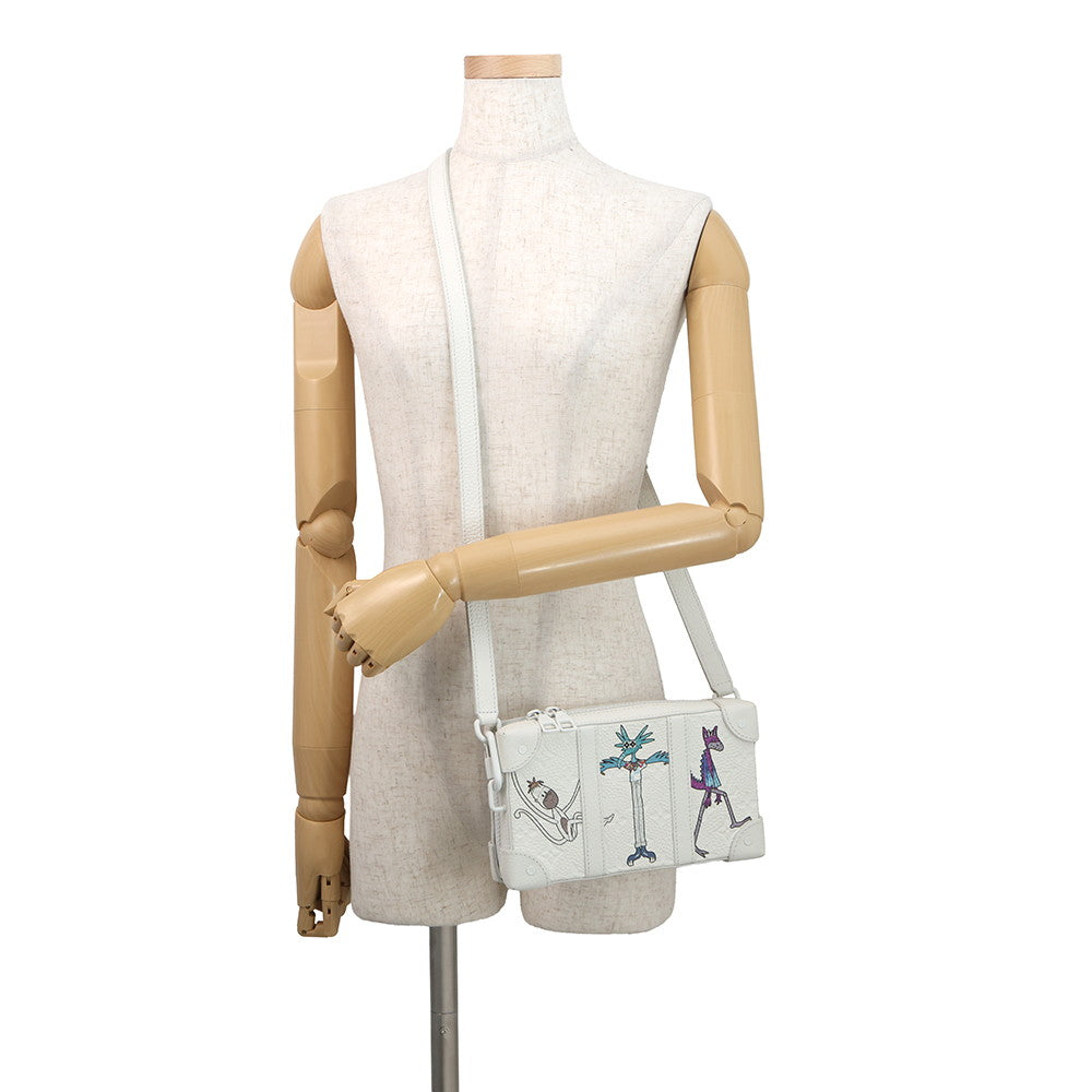 LOUIS VUITTON Soft Trunk / Wallet WhiteM80146 Monogram・Taurillon LV Friend