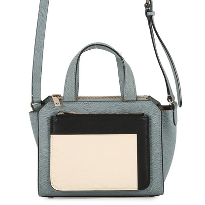 Valextra Valextra Mini Paspa 2WAY Bag Gray/Beige/Black Leather