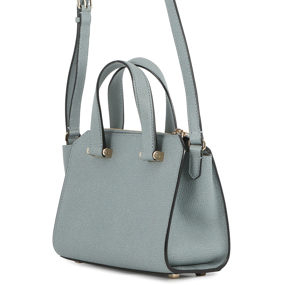 Valextra Valextra Mini Paspa 2WAY Bag Gray/Beige/Black Leather