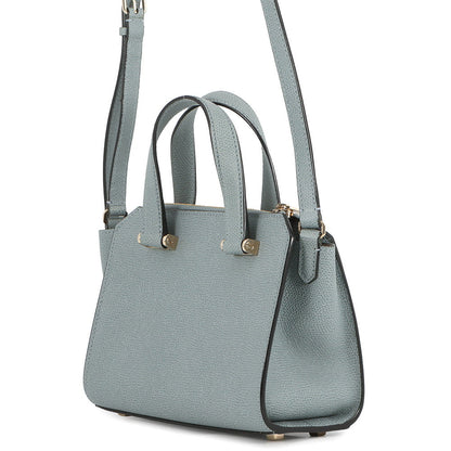 Valextra Valextra Mini Paspa 2WAY Bag Gray/Beige/Black Leather