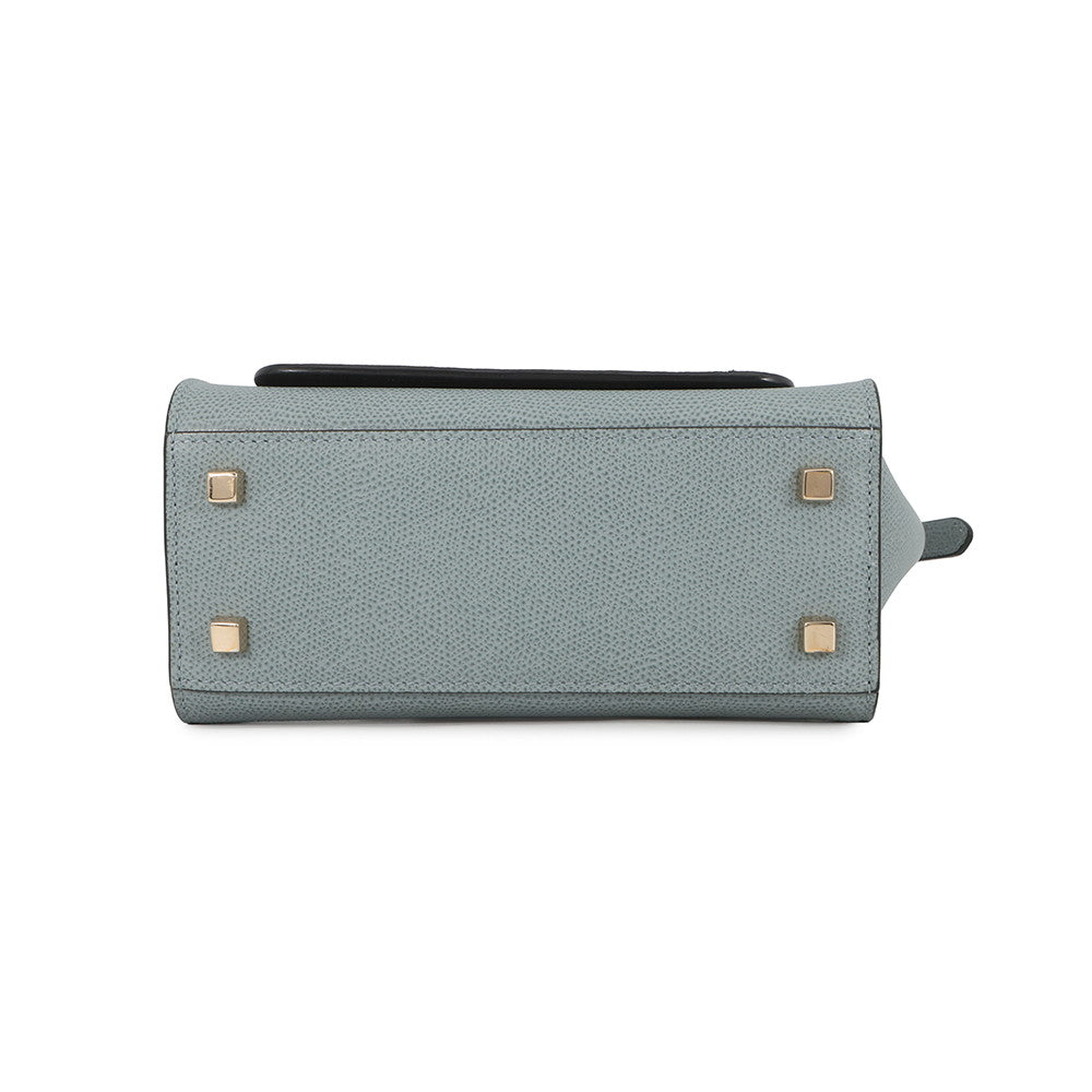 Valextra Valextra Mini Paspa 2WAY Bag Gray/Beige/Black Leather
