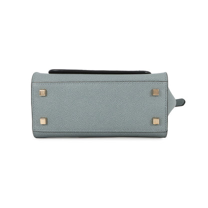 Valextra Valextra Mini Paspa 2WAY Bag Gray/Beige/Black Leather