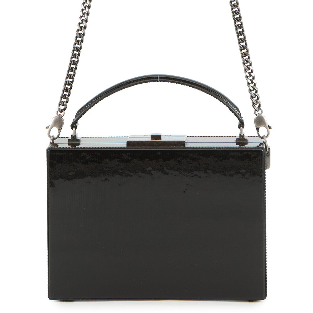 SAINT LAURENT PARIS 2WAY vanity bag Black Patent Leather