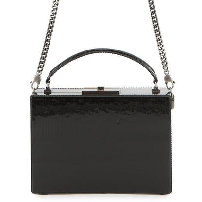SAINT LAURENT PARIS 2WAY vanity bag Black Patent Leather