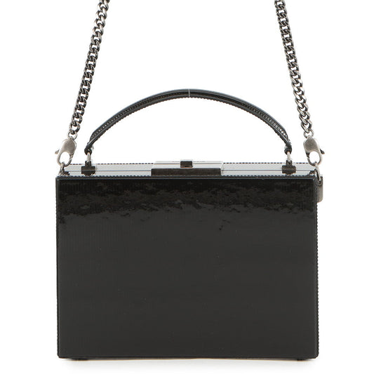 SAINT LAURENT PARIS 2WAY vanity bag Black Patent Leather
