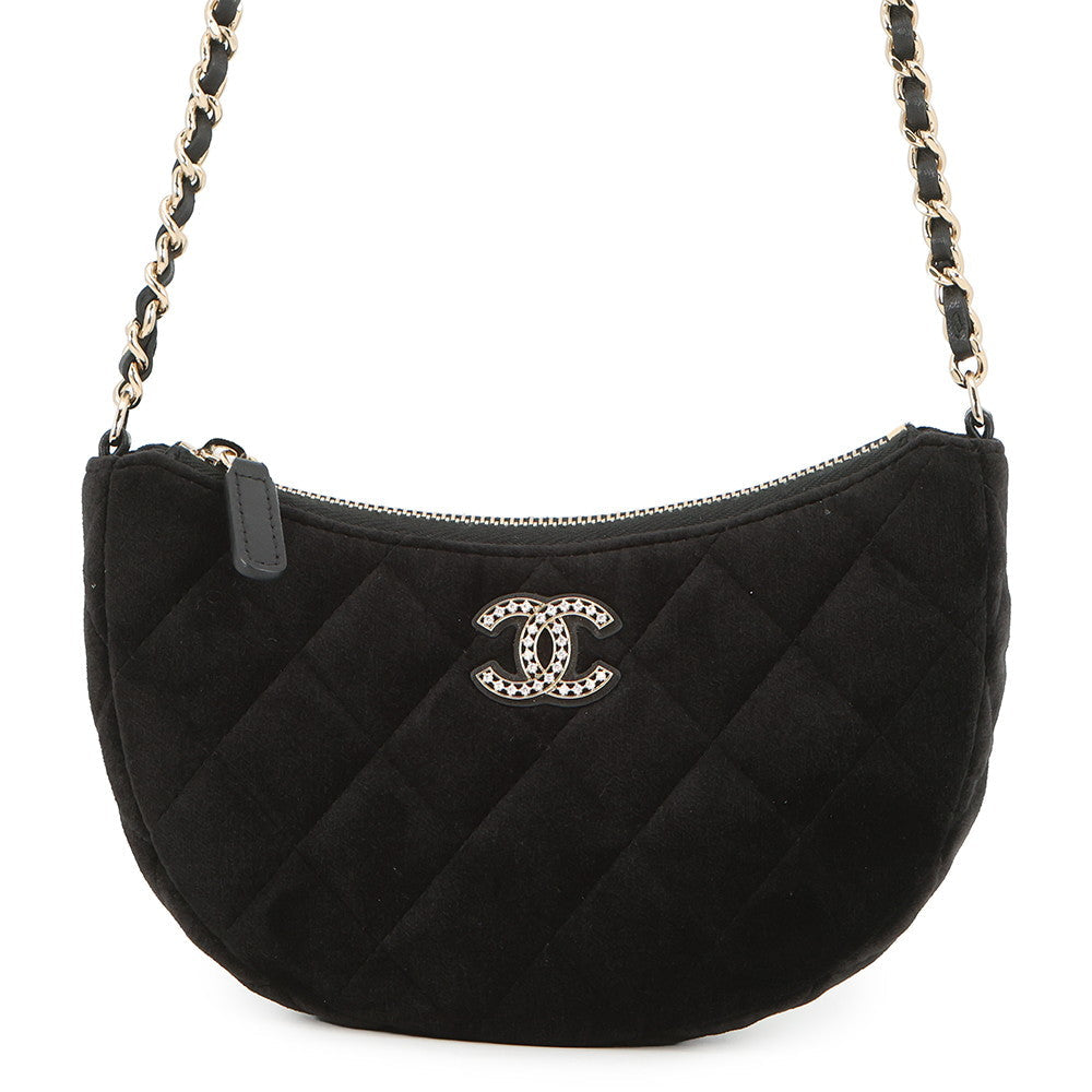 CHANEL 2024 Year Gift: Matelasse Chain Shoulder Bag Black Velour