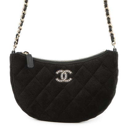 CHANEL 2024 Year Gift: Matelasse Chain Shoulder Bag Black Velour