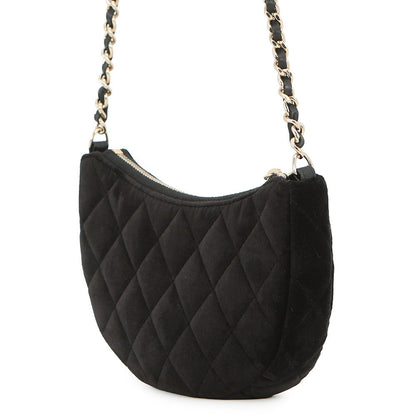 CHANEL 2024 Year Gift: Matelasse Chain Shoulder Bag Black Velour