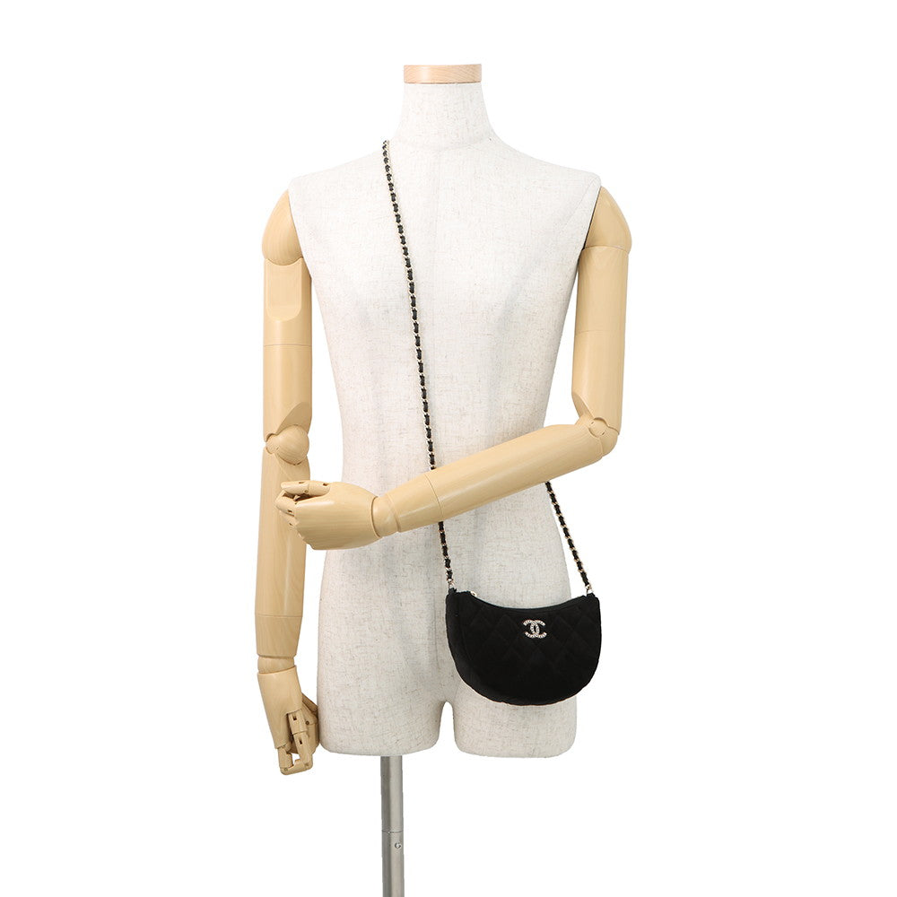 CHANEL 2024 Year Gift: Matelasse Chain Shoulder Bag Black Velour