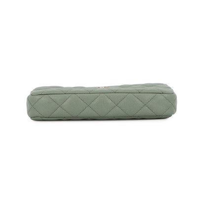 CHANEL Matelasse Chain wallet GreenA82527 Caviar Leather