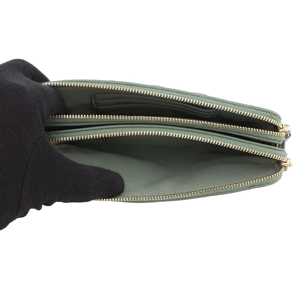 CHANEL Matelasse Chain wallet GreenA82527 Caviar Leather